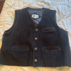 Genuine suede brown vest, size XL